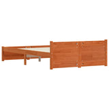 Bed Frame Wax Brown 195.5 x 140.5 x 51 cm Solid Pine Wood 870133