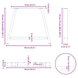 Dining Table Legs A-Shaped 2 pcs White 90x cm Steel 4012861