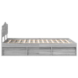 Bed Frame Grey Sonoma 120 x 190 cm Solid Pine Wood 3412930