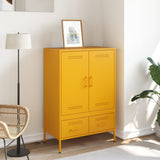Highboard Mustard Yellow 68x39x101.5 cm Steel 843111