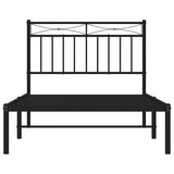 Metal Bed Frame without Mattress with Headboard Black 100x190cm 373685