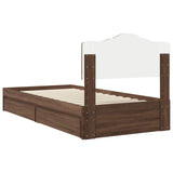 Storage Bed with Drawer Brown Oak 70 x 190 cm Engineered Wood 3413151