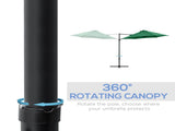 2.5M Garden Cantilever Parasol, Offset Roma Patio Umbrella Hanging Sun Shade Canopy Shelter with T3398P319941