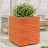 Garden Planter Wax Brown 60x60x72.5 cm Solid Wood Pine 3282581