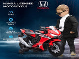 6V Honda Licensed Kids Motorcycle w/ Music, Training Wheels - Red T3398P348323