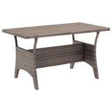 Garden Table Grey 120x70x66 cm Poly Rattan 316584