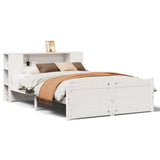 Bookcase Bed without Mattress White 160x200cm Solid Wood Pine 3322442