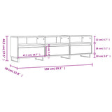TV Cabinet High Gloss White 150x30x44.5 cm Engineered Wood 831302