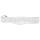 Outdoor Dog Kennel with Roof Silver 10x8x2.5 m Galvanised Steel 3190473