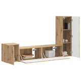 TV Cabinet Set Wall-mounted 4 pcs Artisan Oak Engineered Wood 3409005