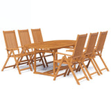 7 Piece Outdoor Dining Set Solid Acacia Wood 150-200 cm 41814