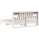 Bookcase Bed without Mattress White 180x200 cm Super King Solid Wood Pine 3322901