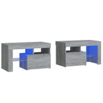 ZNTS Bedside Cabinets 2 pcs with LED Lights Grey Sonoma 70x36.5x40 cm 3152776