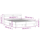 Bed Frame Black Engineered wood Double Modern Bed Frame 3207435