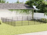 Dog Playpen 20 Panels Black Galvanised Steel 3209556