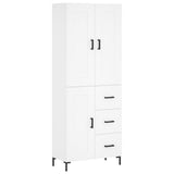 Highboard White 69.5x34x180 cm Engineered Wood 3200001