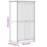 Wardrobe "BODO" White 99x53,5x173 cm Solid Wood Pine 355059