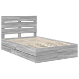 Bed Frame with Drawer Grey Sonoma 120 x 190 cm Engineer Wood 3411852