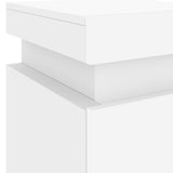 ZNTS Bedside Cabinet with LED Lights White 35x39x55 cm 836749