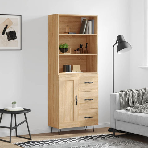 Highboard Sonoma Oak 69.5x34x180 cm Engineered Wood 3190016
