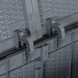 Garden Storage Box Grey PP Rattan 180 L 364060