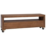 TV Cabinet 110 x 30 x 40 cm Natural Solid Teak Wood 42026902
