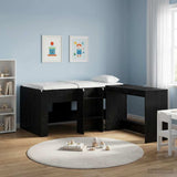 Kids'High Bed Frame 2 pcs Black Oak 163 x 101.1 x 68.5 cm 3422572