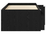 Loft Bed Frame with Cabinet 3 pcs Black Engineered Wood 3423407