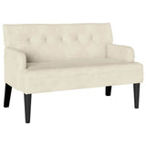 Chesterfield Bench Cream 112 x 65.5 x 75 cm Velvet 42019293