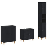 3 Piece Bathroom Cabinet Set ALKMAAR Black Engineered Wood 3417424