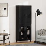 Highboard 2 pcs Artisan Oak Engineered Wood and Glass 3403185