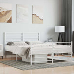 Metal Bed Frame without Mattress with Footboard White 120x190cm 352383