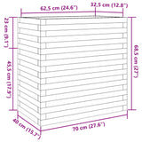 ZNTS Garden Planter Wax Brown 70x40x68.5 cm Solid Wood Pine 3282486