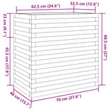 Garden Planter Wax Brown 70x40x68.5 cm Solid Wood Pine 3282486