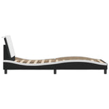 Bed Frame without Mattress "Zadar" Black and White 90x200 cm Faux Leather 3208161