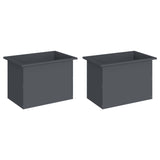 Garden Planter with LED 2 pcs Antracite 40 x 60 x 40 cm Steel 8008145