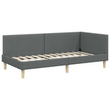 Corner Bed Frame Dark Grey 100 cm x 200 cm Velvet 42016198