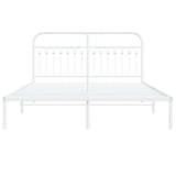 Metal Bed Frame without Mattress with Headboard White 150x200cm 376651
