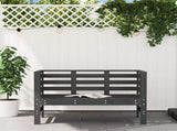 Garden Bench Grey Solid pine wood 2-seater Durable Garden Bench 825137
