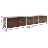 Garden Raised Bed Galvanised Steel 480x80x77 cm Brown 47070