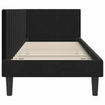 Corner Bed Frame with Headboard Black 80 x 200 cm Velvet 42016333