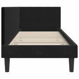 Corner Bed Frame with Headboard Black 80 x 200 cm Velvet 42016333