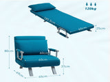 4-in-1 Faux Suede Chair Bed - Blue T3398P328337
