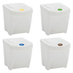 Stackable Garbage Bin Boxes 4 pcs White 100 L Polypropylene 152201