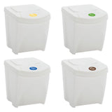 Stackable Garbage Bin Boxes 4 pcs White 100 L Polypropylene 152201