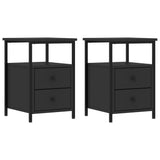 ZNTS Bedside Cabinets 2 pcs Black 34x35.5x50 cm Engineered Wood 826014