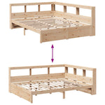 Bookcase Bed without Mattress 140x200 cm Solid Wood Pine 3324352