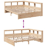 Bookcase Bed without Mattress 140x200 cm Solid Wood Pine 3324352