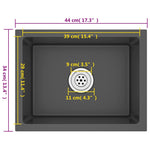 Handmade Kitchen Sink Black Stainless Steel 51507