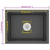 Handmade Kitchen Sink Black Stainless Steel 51507